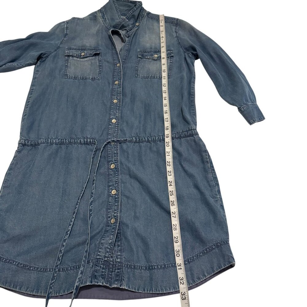 Club Monaco Women's Blue 3/4 Sleeve Button Down Denim Dress Size 0 - Picture 7 of 11
